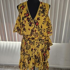 Foxiedox Yellow Black Asymmetrical Sundress